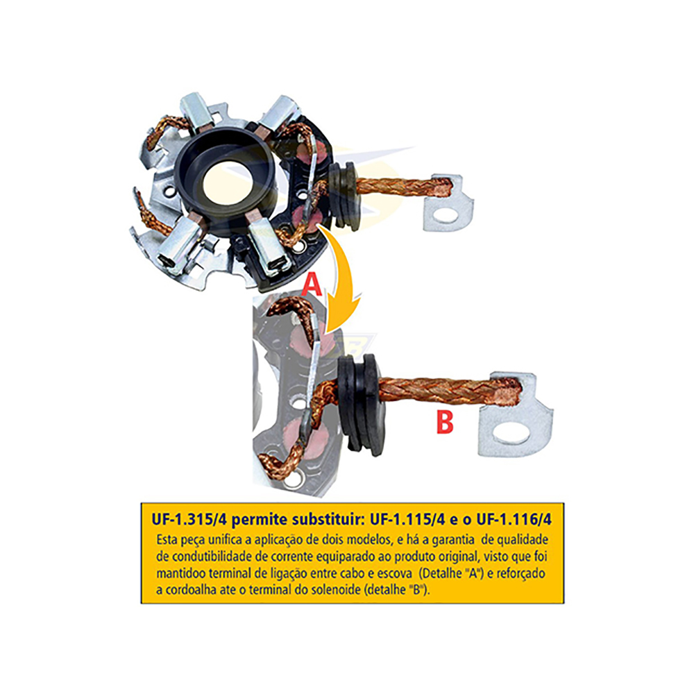 PORTA ESCOVA DO MOTOR DE PARTIDA 12V DM / DA UNIFAP - UF-1.115/4