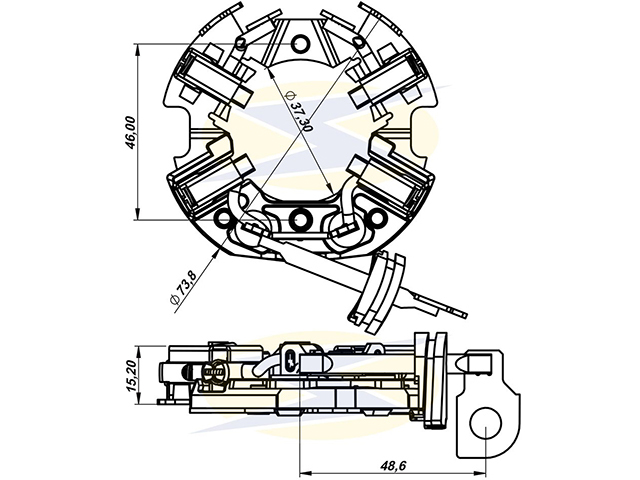 PORTA ESCOVA DO MOTOR DE PARTIDA 12V DM / DA UNIFAP - UF-1.115/4